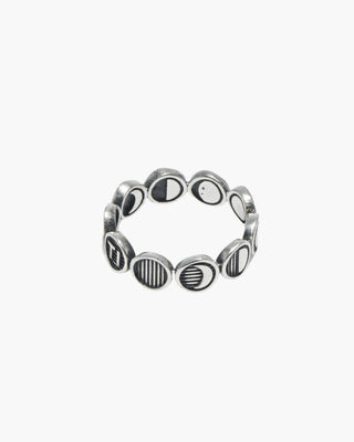 Just a Phase ring in 925 sterling silver, moon phases band, front view