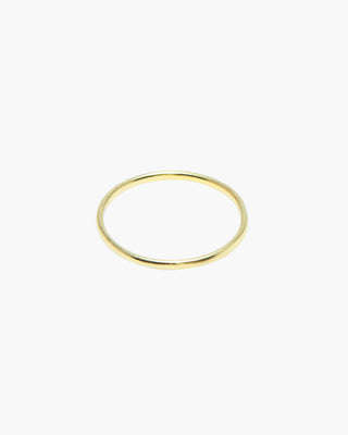 Stacker ring in 14K gold plated, thin stacking band, front view
