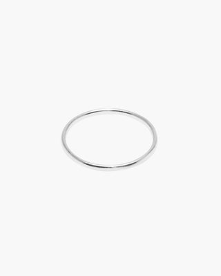 Stacker ring in 925 sterling silver, thin stacking band, angled view