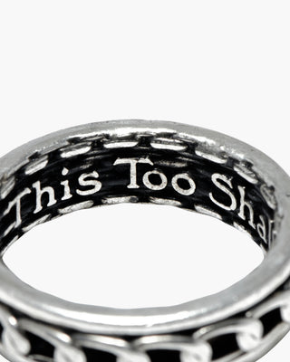 This Too Shall Pass ring in 925 sterling silver, 'This Too Shall Pass' engraved inside the band