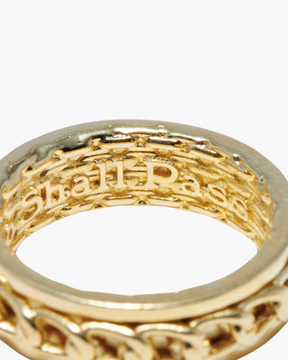 This Too Shall Pass ring in 14K gold plated, 'This Too Shall Pass' engraved inside the band