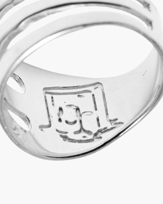 Fork Yeah ring in 925 sterling silver, small illustration engraved inside the band