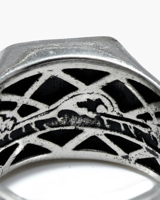 Island Time ring in 925 sterling silver, wave engraved inside the band