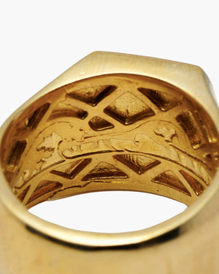 Island Time ring in 14K gold plated, wave engraved inside the band