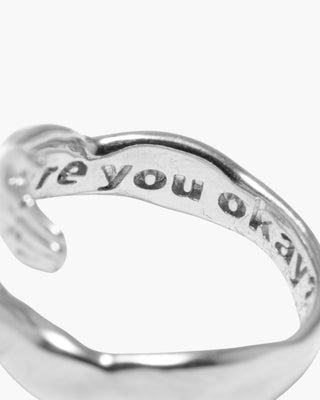 Hug Life ring in 925 sterling silver, 'are you okay?' engraved inside the band